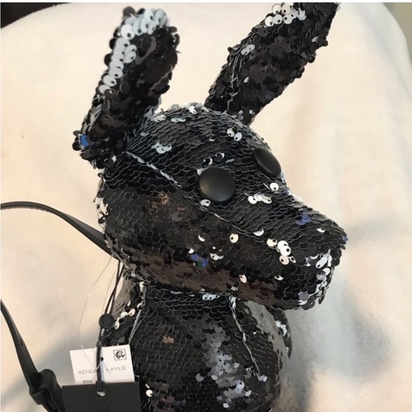 Kendall & Kylie Black Sequin Normie Dog Backpack RARE - Picture 5 of 8